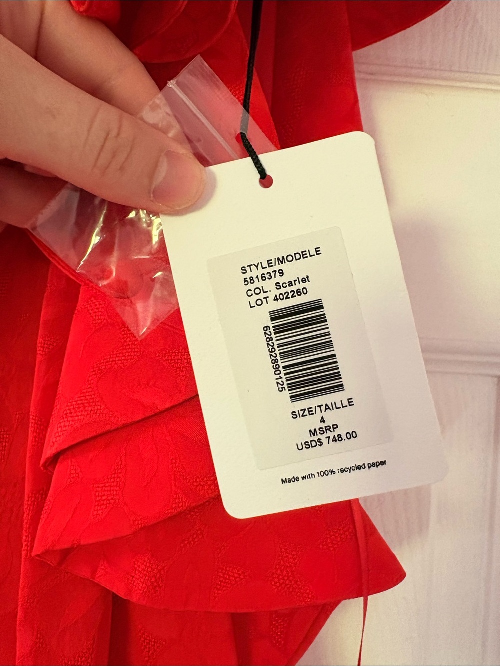 AMUR Red High-Low Ruffle Dress - Picture 6 of 6